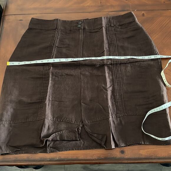Sherry Taylor Brown Skirt Woman Size 2X Linen Look Above Knee Casual Work - Picture 8 of 8